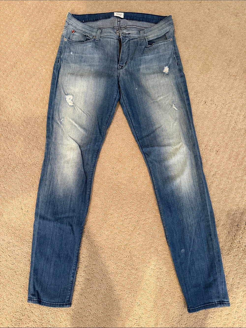 Hudson Jeans Women's Skinny Distressed Blue Denim